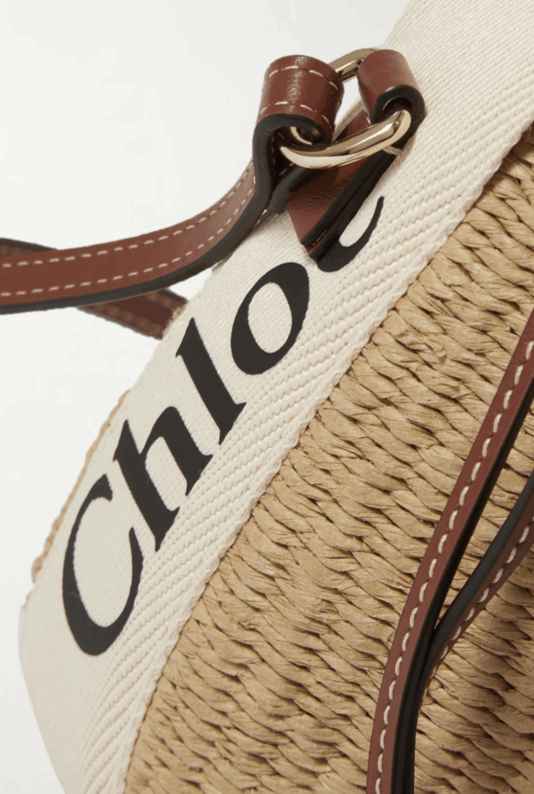 Chloé Woody Small Leather Raffia Basket Bag - Image 5