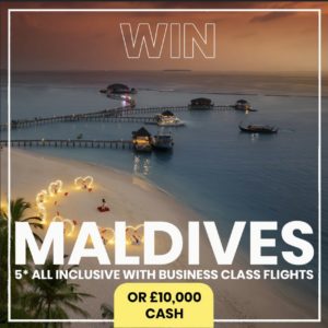 8 Night Maldives Dream, 5* + Business Flights OR £10,000 CASH!